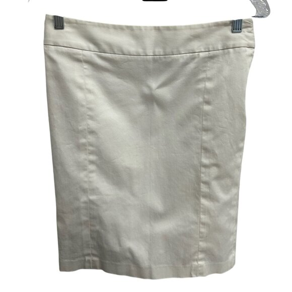Josephine Studio White Cotton Blend Straight Pencil Skirt SZ 4 Petite - Picture 1 of 7